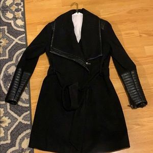 Black wool winter coat